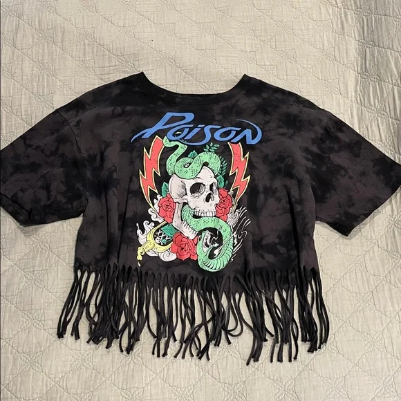 💙TRADED💙Vintage POISON fringe band shirt - Picture 10 of 12